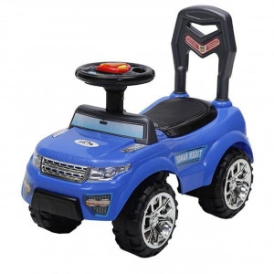 Masinuta cu functie de trotineta fara pedale NOVOKIDS™ Tiger Rider , Cu melodii si lumini, maxim 20 kg , Pentru interior si exterior, Model Offroad, Albastru