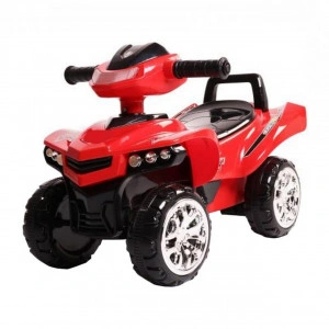 Masinuta cu Functie de Trotineta Fara Pedale Pentru Copii NOVOKIDS™ ATV No Fear Rider, Maxim 25 Kg, Cu Melodii, Sezut comfortabil, Rosu cu Negru