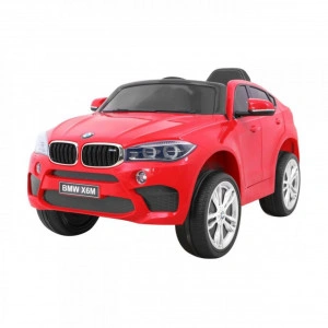 Masinuta Electrica cu acumulator pentru copii NOVOKIDS™ BMW X6 M, Roti din Cauciuc EVA, Max 30 kg , Usi cu deschidere , Baterie12V, 2 Viteze, Lungime 116 cm, 2 motoare 390 W, Rosu