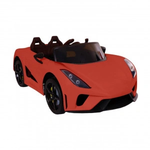 Masinuta Electrica cu acumulator pentru copii NOVOKIDS™ Famous Racer , Cu telecomanda, Melodii si lumini, 3-8 ani , Usi cu deschidere Butterfly , Baterie12V, 2 Viteze, lungime 114 cm, MP3, Rosu