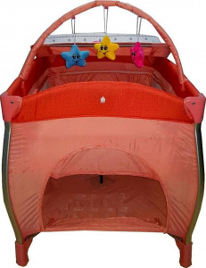 Patut-Pliant-NOVOKIDS-Baby-C-XXL-110X80-cm-transforabil-in-Tarc-Copii-2-Niveluri-Masa-infasat-detasabila-Jucarii-plus-geanta-transport-Corai_3