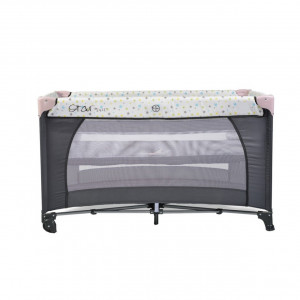 Patut-pliant-transformabil-in-tarc-copii-NOVOKIDS-Little-Star-NEST-60X120-cm-2-Niveluri-Pliabil-Cu-geanta-transport-inclusa-Fermoar-acces-lateral-Roz-cu-Gri