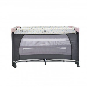 Patut-pliant-transformabil-in-tarc-copii-NOVOKIDS-Little-Star-NEST-60X120-cm-2-Niveluri-Pliabil-Cu-geanta-transport-inclusa-Fermoar-acces-lateral-Roz-cu-Gri