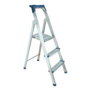Scara Pliabila Dubla cu Platforma HouseXL™, Plianta, Metalica, Design Special Anti-Alunecare, 2+1 Trepte - Img 1