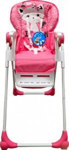 Scaun-de-masa-pentru-copii-si-bebe-Baby-Care-CC-reglabil-in-3-trepte-Pliabil-Centura-de-siguranta-Sezut-comfortabil-Masuta-detasabila-Pozitie-somn-Cosulet-de-depozitare-Model-Pisicuta-Roz_1