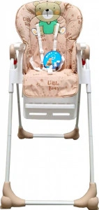 Scaun-de-masa-pentru-copii-si-bebe-Baby-Care-CC-reglabil-in-3-trepte-Pliabil-Centura-de-siguranta-Sezut-comfortabil-Masuta-detasabila-Pozitie-somn-Cosulet-de-depozitare-Model-Ursulet-Crem
