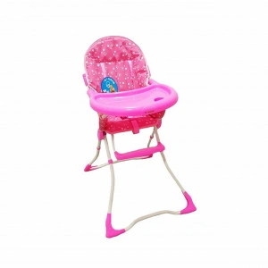 Scaun de masa pentru copii si bebe Baby Care™ CH ,Pliabil, Centura de siguranta, Sezut comfortabil, Masuta detasabila, Model Floricele , Roz