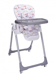 Scaun-de-masa-pentru-copii-si-bebe-NOVOKIDS-Go-baby-reglabil-in-6-trepte-de-inaltime-Pliabil-Centura-de-siguranta-Sezut-comfortabil-Masuta-detasabila-Pozitie-somn-Roti-cu-frana-Model-Masinute-Gri_1