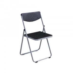 Scaun pliabil pentru living, bucatarie si camping HouseXL™ Black Folding Chair 3300, Dimensiuni 45X43X83 cm, Design ergonomic, Picioare metalice, Negru