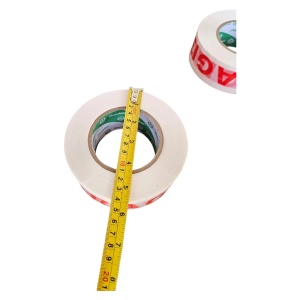 Set 36 benzi adezive HouseXL FRAGILE 50mmx200m, 200 metri, Diametru total 14 cm, Diametru gol 7.5 cm, Latime 5 cm, Alb cu Rosu - Img 3