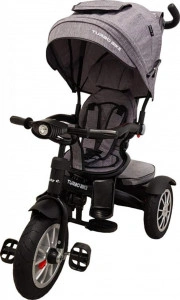 Tricicleta-cu-copertina-Baby-Care-Turbo-Bike-Cu-far-luminos-Roti-din-cauciuc-Pozitie-somn-Pedale-si-maner-pentru-parinti-Scaun-reversibil-cu-invartire-360-grade-Cadru-metalic-Dimensiuni-110X45X90-cm-Gri-Jeans_2