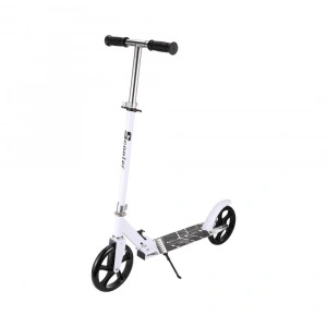 Trotineta copii si adolescenti NOVOKIDS™ Fusion EVO PRO, Maxim 100 kg, Functie Super Brake, Maner reglabil pe inaltime, Diametru roata 200 mm, Alb