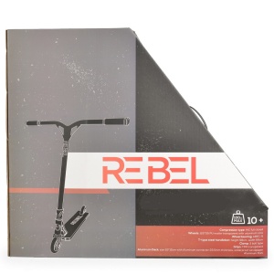 Trotineta Freestyle NOVOKIDS™ Rebel Stunter PRO, Maner 67 cm latime, Max 100 kg, Frana picior, Cadru si roti aluminiu, Diametru roata 120 mm, Negru - Img 6