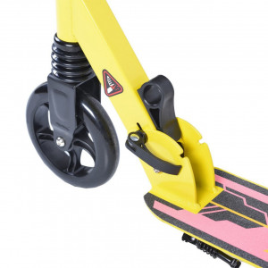Trotineta-pliabila-NOVOKIDS-Rocket-Challenger-Maxim-100-kg-Inaltime-reglabila-78-86-cm-Suspensie-fata-Diametru-roata-145-mm-Galben-cu-Roz_3