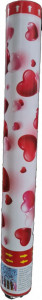 Tun confetii NOVOKIDS™ Party Tube, Lungime 80 cm, Cu aer comprimat, Model inimioare, Rosu cu Alb