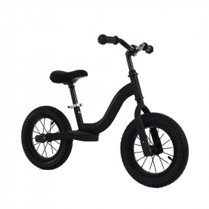 Bicicleta pedagogica fara pedale pentru copii NOVOKIDS™ Splend'Or Balance Bike 120, Cu roti gonflabile din cauciuc de 12" inch, 1-5 ani, Maxim 30 kg, Cadru otel, Roti din spuma cauciucata EVA, Ghidon si sa reglabile pe inaltime, Negru - Img 1
