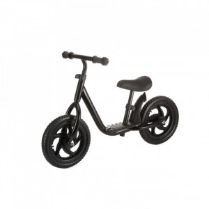 Bicicleta pedagogica fara pedale pentru copii NOVOKIDS™ Splend'Or Balance Bike 124, Cu platforma, Roti 12" inch, 1-5 ani, Maxim 30 kg, Cadru otel, Roti din spuma cauciucata EVA, Ghidon si sa reglabile pe inaltime, Negru
