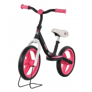 Bicicleta pedagogica fara pedale pentru copii NOVOKIDS™ Ziggy , roti 12" inch, 3-5 ani, Maxim 25 kg, Cadru metalic, Roti din spuma, Roz