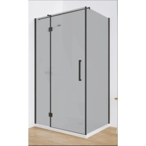 Cabina de dus walk-in HouseXL UrbanGlass Premium 120x80x190 cm cu sticla securizata de 8 mm, geam gri fumuriu, profil negru