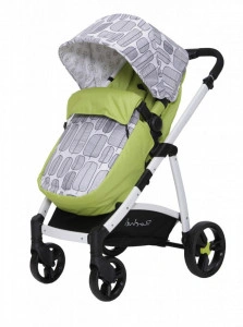 Carucior nou nascuti 2 in 1 NOVOKIDS™ Rachel PRO, Cu geanta bebe inclusa, Cadru aluminiu, Plasa insecte, Maner reglabil pe inaltime, Verde Aprins