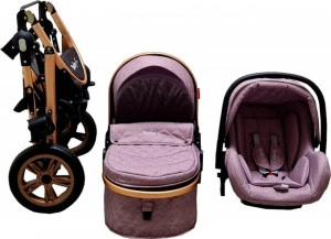 Carucior-nou-nascuti-3-in-1-Baby-Care-PRO-530-Cu-geanta-bebe-Cadru-Aluminiu-Amortizoare-Roti-din-cauciuc-plin-AVE-Landou-Scoica-auto-Spatar-reglabil-3-trepte-Plasa-insecte-Mov-Deschis