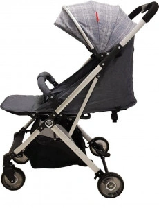 Carucior sport ultracompact pentru copii BABY CARE™ PRO A320, Transformabil in troller, Spatar reglabil in 3 trepte, Pozitie somn , Roti transparente,Plasa insecte incorporata , Gri jeans