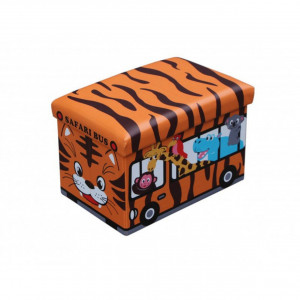 Cutie-de-depozitare-NOVOKIDS-Toy-Box-functie-taburet-copii-sezut-tapitat-dimensiuni-48X32X32-cm-Tigrut