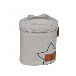 Geanta termica pentru biberoane NOVOKIDS™ Charlie Thermo Bag , Capacitate 2 biberoane, Inchidere cu fermoar, Material izolator termic, Gri Deschis