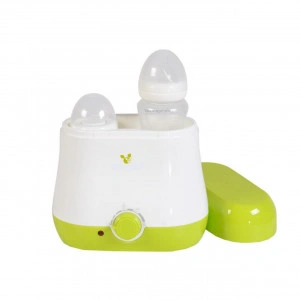 Incalzitor biberoane si mancare copii NOVOKIDS™ BabyDuo, Capacitate 2 biberoane, Functie sterilizare suzete si obiecte mici, Putere 150W, Alb cu Verde