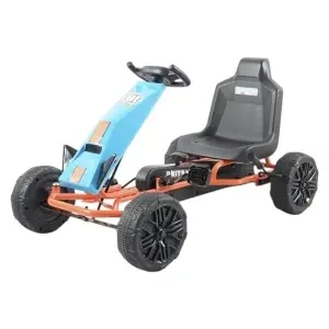 Kart cu pedale pentru copii NOVOKIDS GoKart, roti EVA, frana, FreeWheel, 3-8 ani, 100x60x57 cm, Albastru