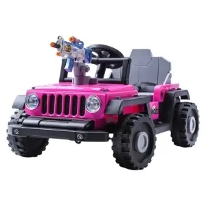 novokids transformx masina electrica copii 24v roz cu roti eva si accesorii interactive