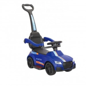 Masinuta copii si bebe NOVOKIDS™ Victory Car, Cu melodii si lumini, Maner de impins pentru parinti detasabil, Functie trotineta fara pedale, Pentru interior si exterior, Albastru