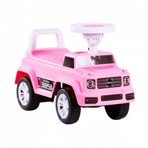 Masinuta cu Functie de Trotineta Fara Pedale Pentru Copii NOVOKIDS™ Speedy , Maxim 25 Kg, Cu Melodii si Sunete, Spatar de Protectie si Volan, ROZ