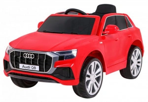 Masinuta Electrica cu acumulator pentru copii NOVOKIDS™ Audi Q8 Lift , Roti din Cauciuc EVA, 3-8 ani , Usi cu deschidere , Baterie12V, 2 Viteze, lungime 109 cm, 2 motoare 390 W, Rosu