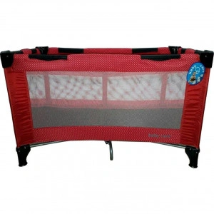 Patut Pliant, Tarc copii Baby Care™ PRO, Pliabil pe 2 Niveluri, plasa tantari,geanta transport inclusa, Rosu