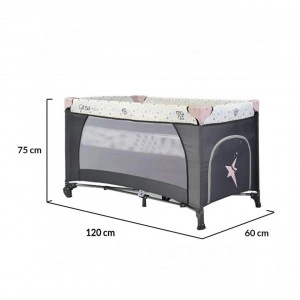 Patut-pliant-transformabil-in-tarc-copii-NOVOKIDS-Little-Star-NEST-60X120-cm-2-Niveluri-Pliabil-Cu-geanta-transport-inclusa-Fermoar-acces-lateral-Roz-cu-Gri_2