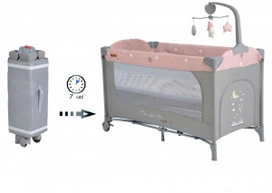 Patut-pliant-transformabil-in-tarc-copii-NOVOKIDS-Onceuponatime-NEST-62X125-cm-2-Niveluri-Jucarie-Carusel-muzical-Fermoar-acces-lateral-Roz-cu-Gri_1