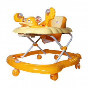 Premergator-Reglabil-in-3-Trepte-Baby-Care-Ratusca-Pliabil-8-Roti-Cu-Melodii-Galben