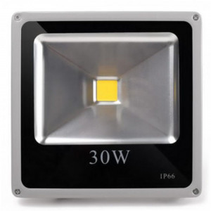 Proiector LED exterior si interior IP 66 Slim, 30W, Gri+negru