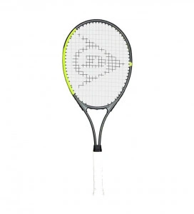 Racheta de tenis pentru copii si incepatori Dunlop™ SX Junior 27 PRO, Din aluminiu, Lungime 68.6 cm, 12 ani plus, Negru cu Verde