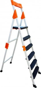Scara-dubla-pliabila-din-aluminiu-emailat-Harbinger-plianta-maxim-155-kg-trepte-si-platforma-acoperite-cu-plastic-anti-aderent-picioare-stabile-maner-de-inchidere-5+1-trepte_3