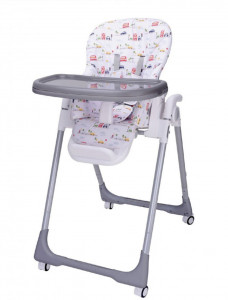 Scaun-de-masa-pentru-copii-si-bebe-NOVOKIDS-Go-baby-reglabil-in-6-trepte-de-inaltime-Pliabil-Centura-de-siguranta-Sezut-comfortabil-Masuta-detasabila-Pozitie-somn-Roti-cu-frana-Model-Masinute-Gri
