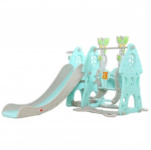 Tobogan-3-in-1-Pentru-Copii-NOVOKIDS-Wonder-Slide-cu-Leagan-Pentru-Interior-si-Exterior-187-centimetri-panta-alunecare-Maxim-40-Kg-Cos-de-baschet-inclus-Albastru_1