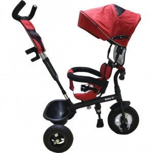 Tricicleta-cu-copertina-Baby-Care-My-first-Trike-pedale-si-maner-parinti-scaun-reversibil-cu-invartire-360-grade-cadru-metalic-Rosu-Bordeaux_1