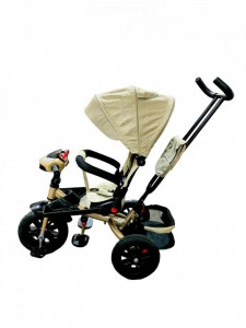 Tricicleta-cu-copertina-NOVOKIDS-Super-Trike-Cu-melodii-si-lumini-Roti-din-cauciuc-Pozitie-somn-Scaun-reversibil-cu-rotatie-360-grade-Crem_2