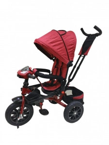 Tricicleta-cu-copertina-NOVOKIDS-Super-Trike-Cu-melodii-si-lumini-Roti-din-cauciuc-Pozitie-somn-Scaun-reversibil-cu-rotatie-360-grade-Rosu-Bordeaux_3