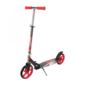 Trotineta copii si adolescenti NOVOKIDS™ Storm Camo PRO, Maxim 100 kg, Functie Super Brake, Maner reglabil pe inaltime, Diametru roata 200 mm, Rosu Camuflaj