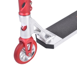Trotineta Freestyle NOVOKIDS™ Rebel Stunter PRO, Maner 67 cm latime, Max 100 kg, Frana picior, Cadru si roti aluminiu, Diametru roata 120 mm, Rosu - Img 4