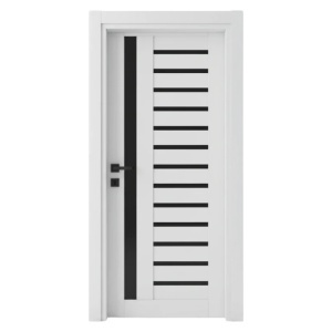 Usa Interior din MDF Novo Doors NDM01 LUX PREMIUM, Cadru din Lemn Masiv, Insertii imitatie sticla, KIT COMPLET, Toc Reglabil de 10 CM INCLUS, Plinta pe Ambele Parti
