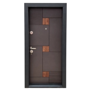 Usa metalica de apartament cu izolatie si vizor Novo Doors First Class NDS06, Deschidere Stanga Dreapta, Dimensiune 200X88 cm, Tabla 12 mm, Kit complet, Gri antracit cu insertie Stejar
